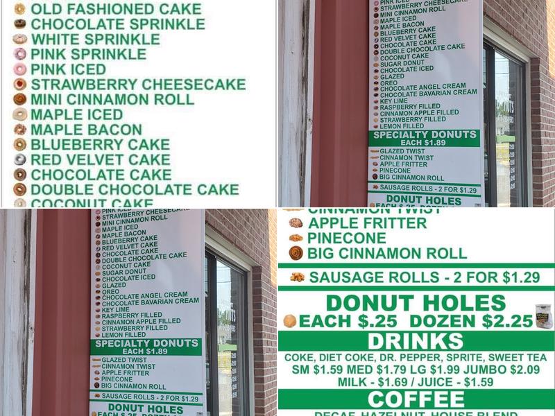 Daylight Donuts Menu