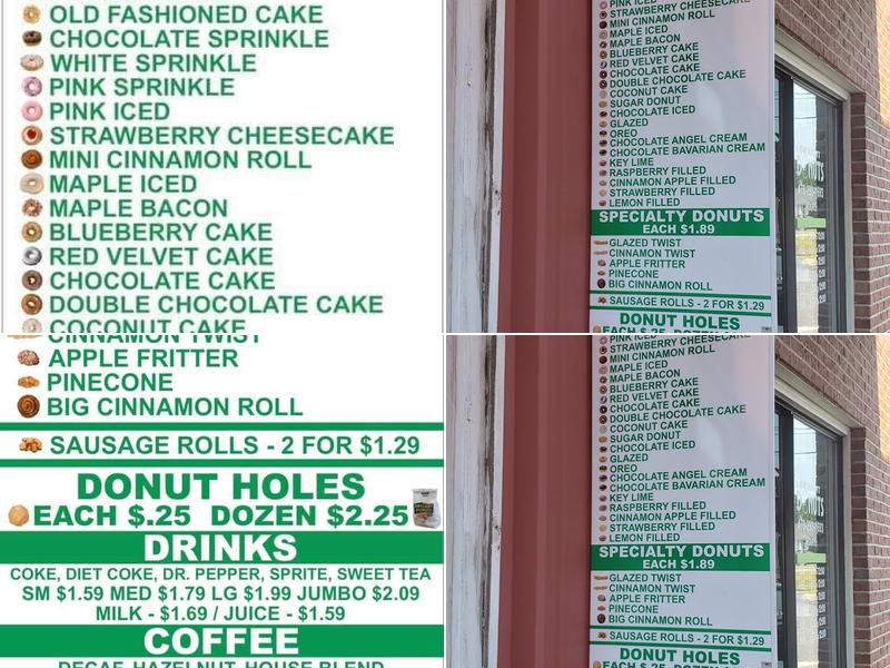 Daylight Donuts Menu