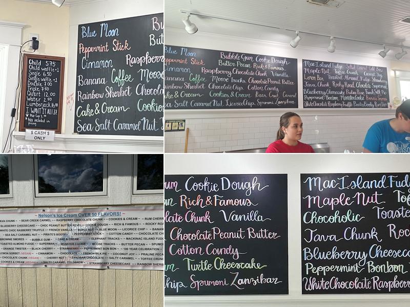 Nelson's Ice Cream Menu