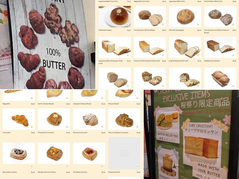 Andersen Bakery Menu