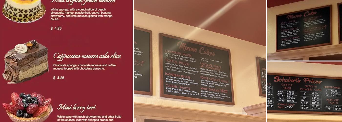 Schubert's Bakery Menu