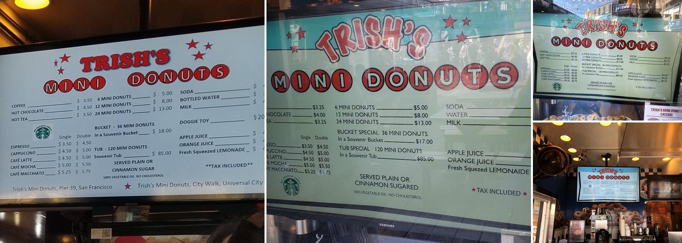 Trish's Mini Donuts Menu