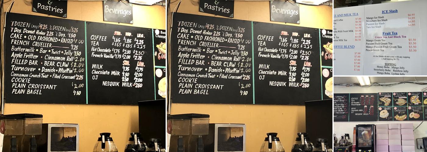 Andy's Donut Stop Menu