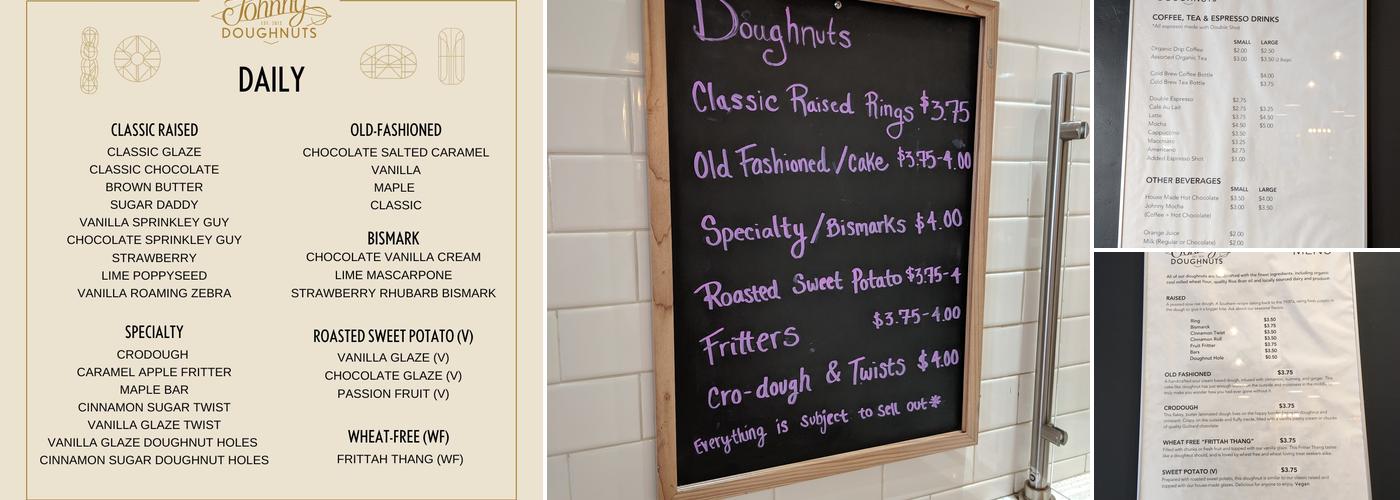 Johnny Doughnuts Menu