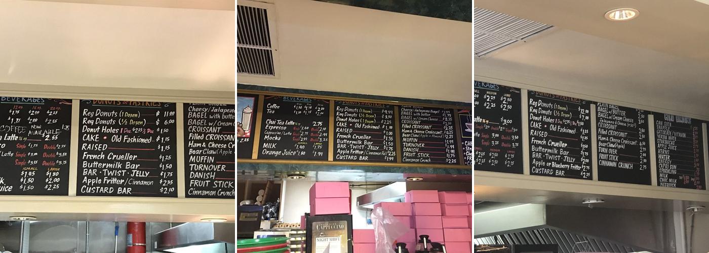 Happy Donuts Menu