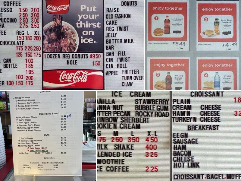 Lee's Donuts Menu