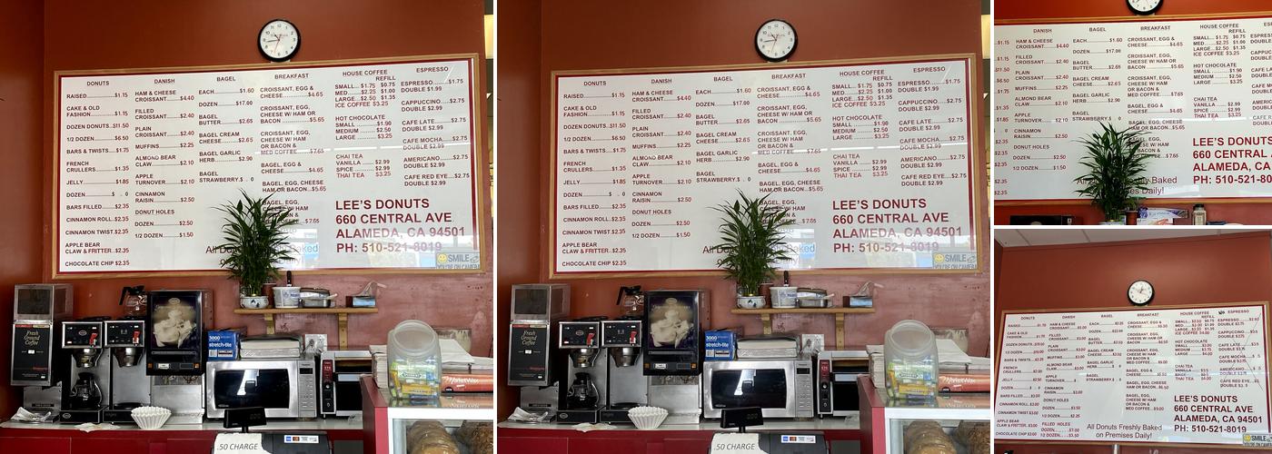Lee's Donuts Menu