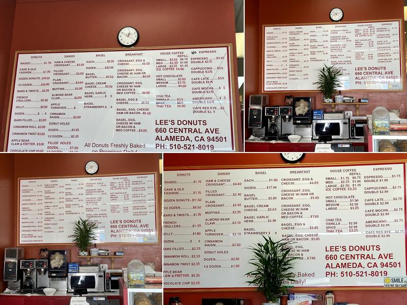 Lee's Donuts Menu