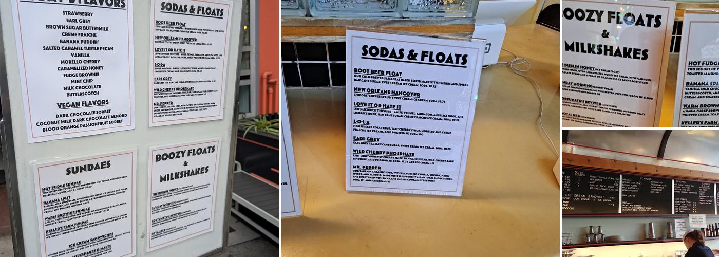 The Ice Cream Bar Menu