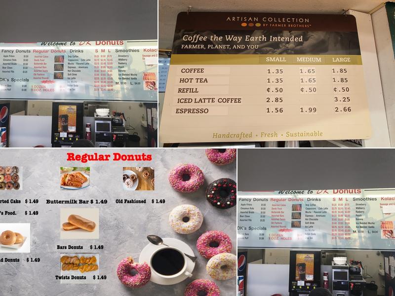 D K Donuts Menu