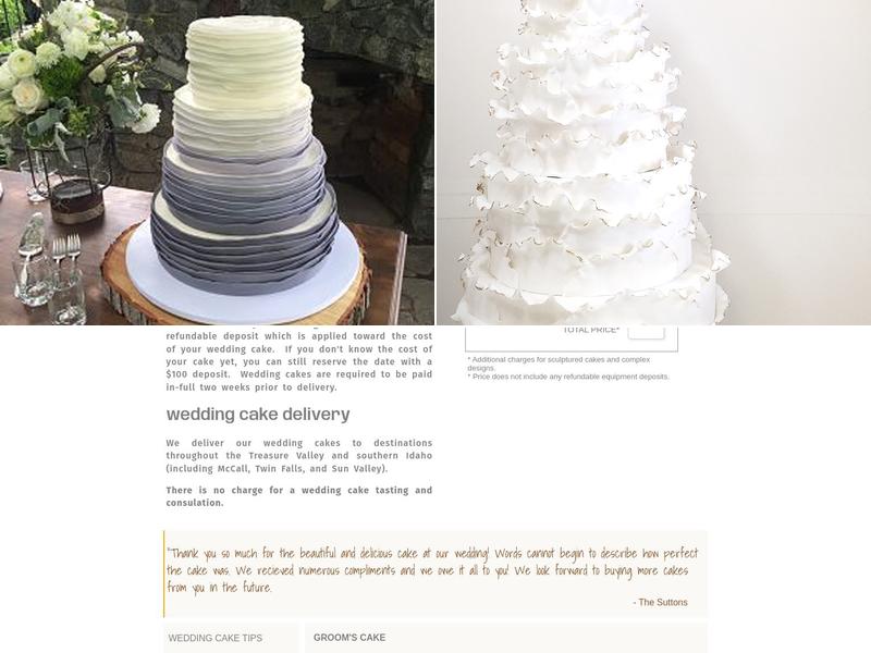 Greg Marsh Designer Cakes Menu