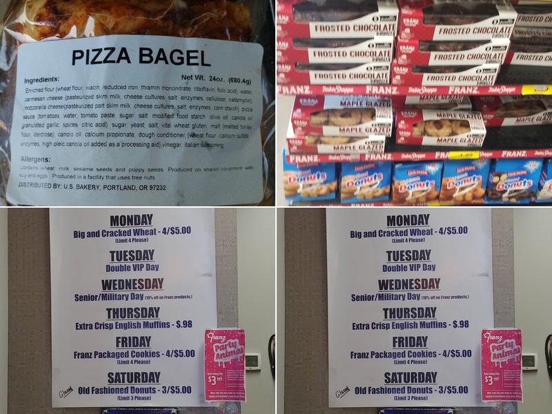 Franz Bakery Outlet Menu