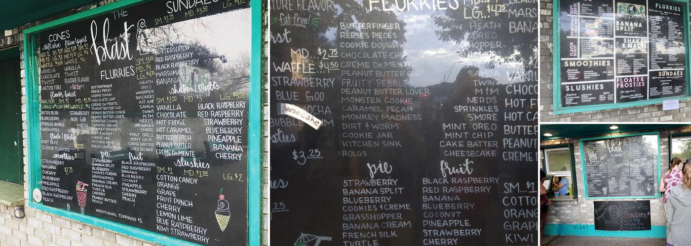 Blast Soft Serve Menu