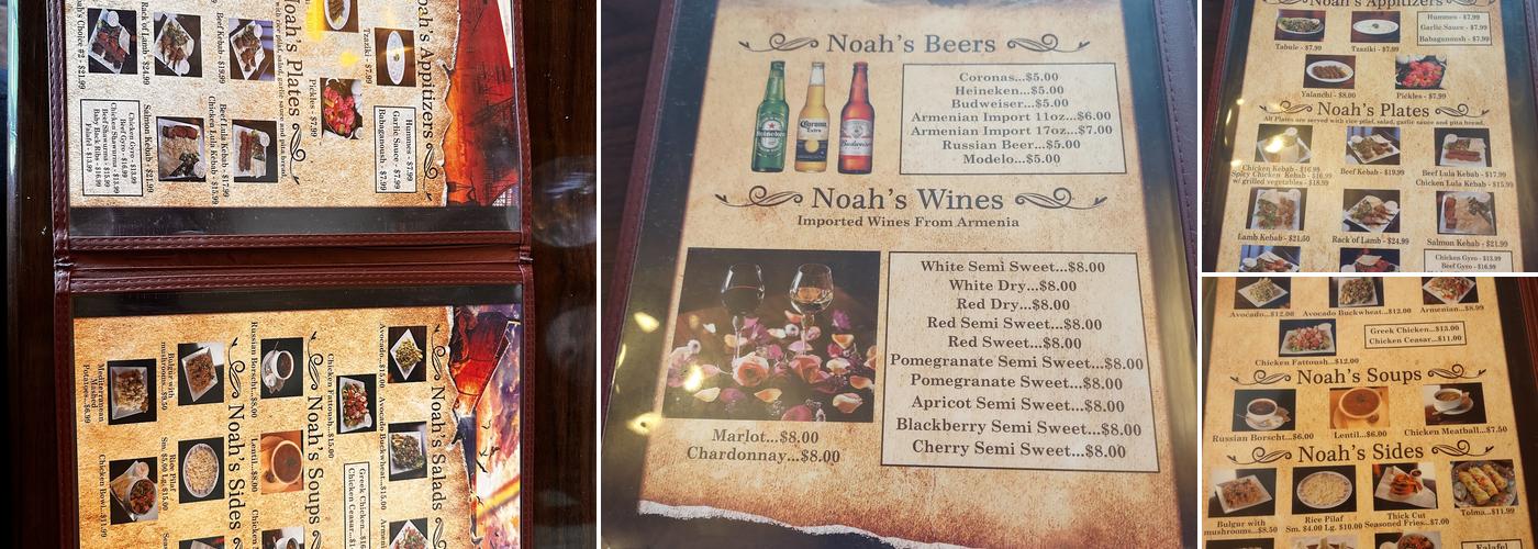 Noah's Ark Restaurant & Bakery Menu