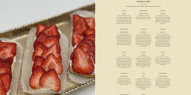 Cupcakes Bakery Menu