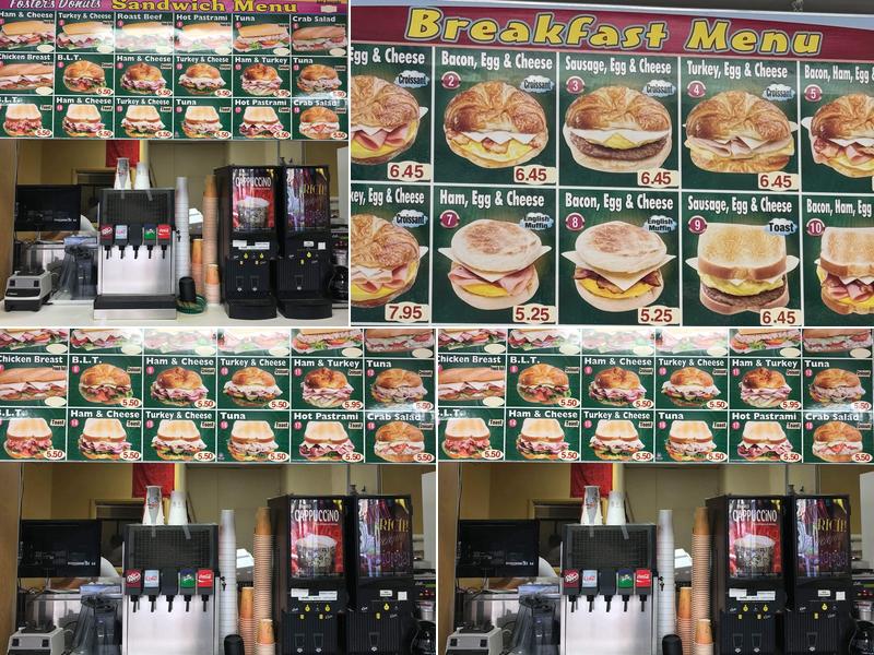 Foster's Donuts Menu