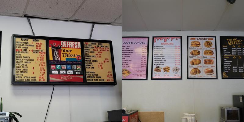 Judy’s Donuts Menu