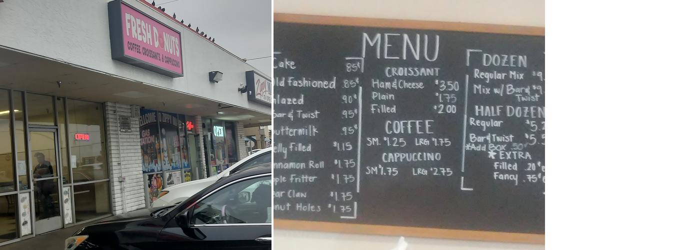 Fresh Donuts Menu