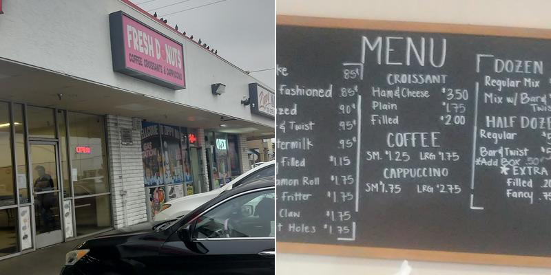 Fresh Donuts Menu