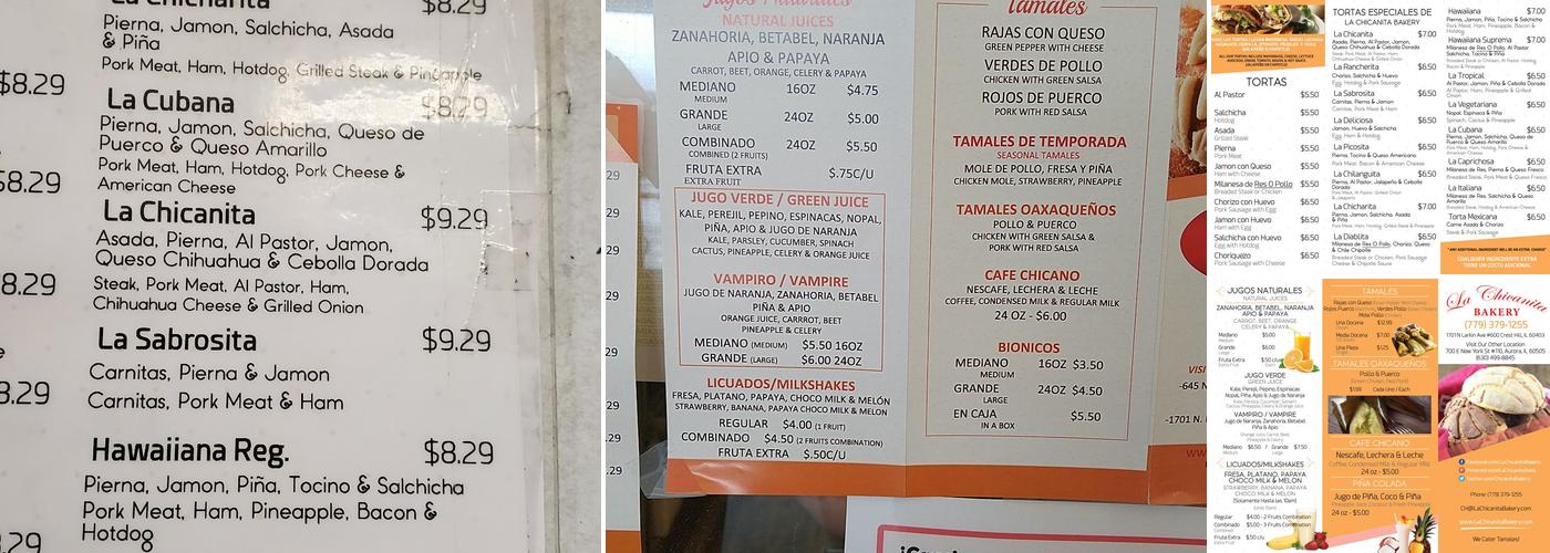 La Chinita Bakery & Tacos Menu