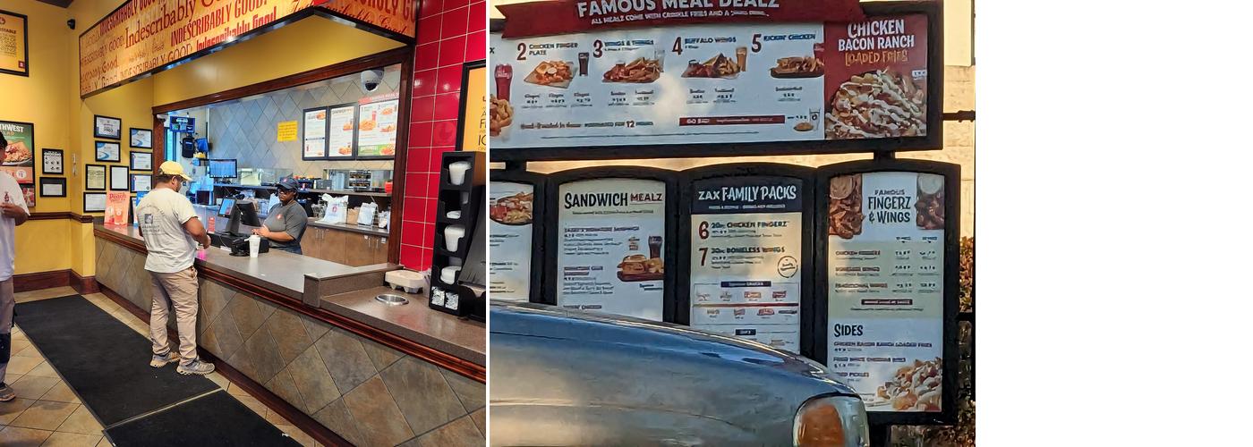 Zaxby's Chicken Fingers & Buffalo Wings Menu