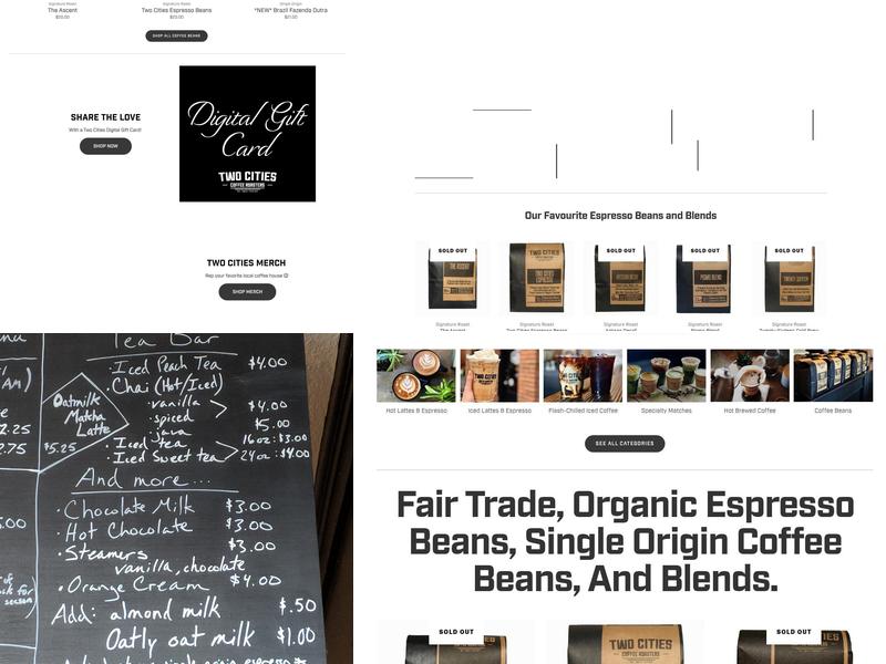 Two Cities Coffee Roasters Menu