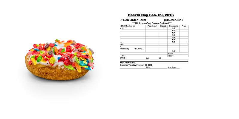 Donut Den Menu