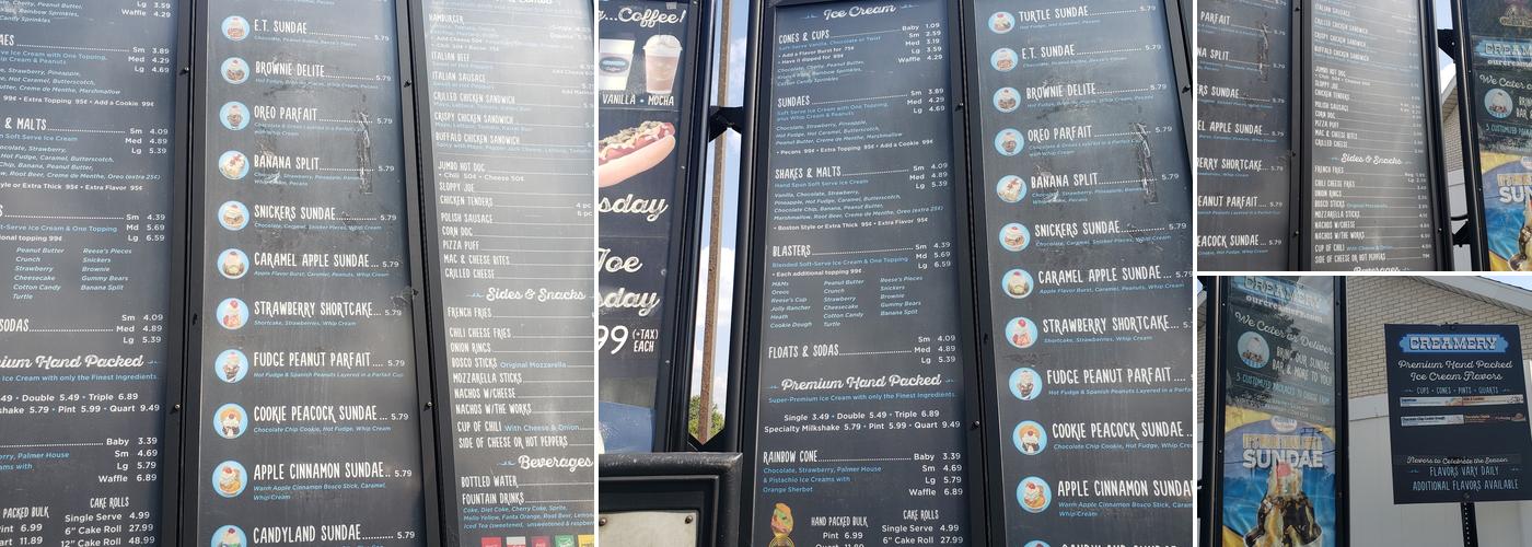 Creamery Menu