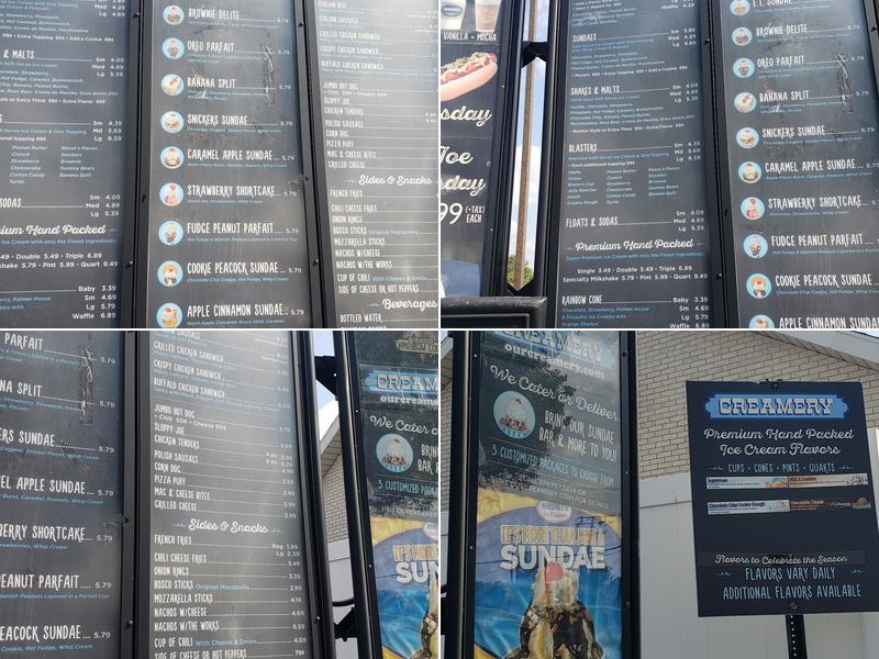 Creamery Menu