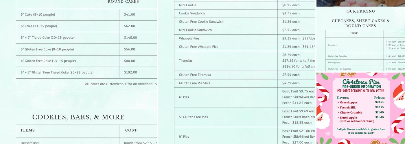 Sugarjones Menu