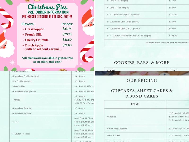 Sugarjones Menu