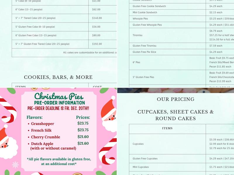 Sugarjones Menu