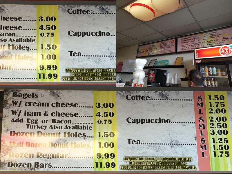Sunshine Donuts Menu