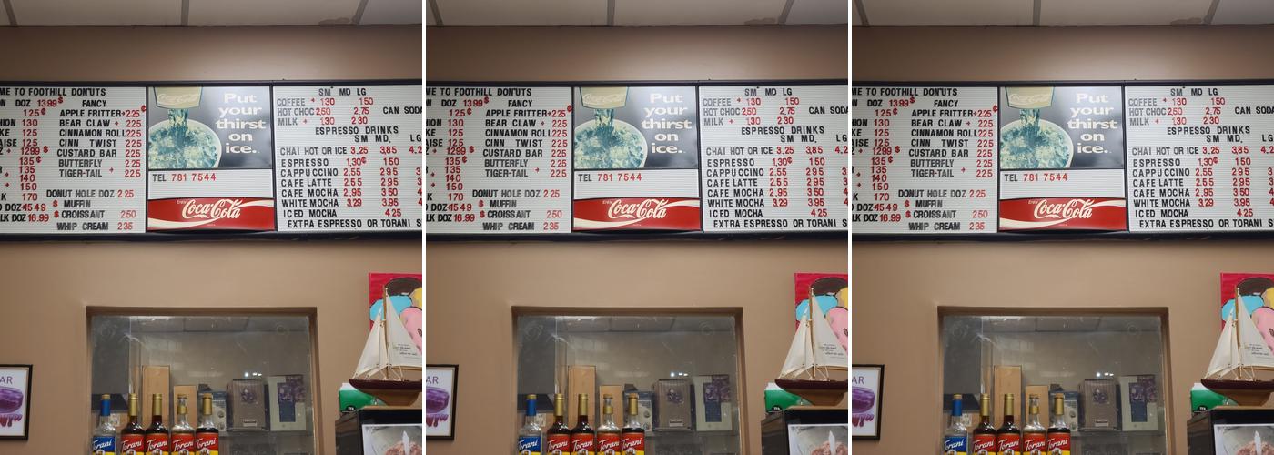 Foothills Donuts Menu