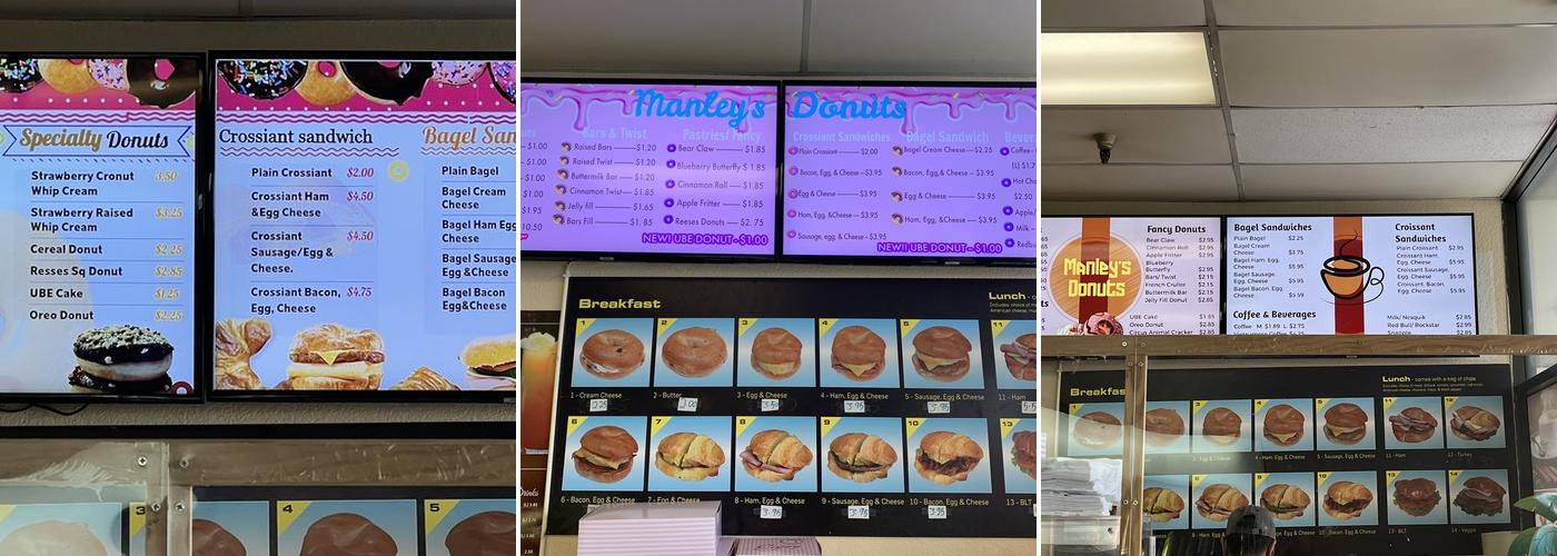 Manley's Donuts Menu