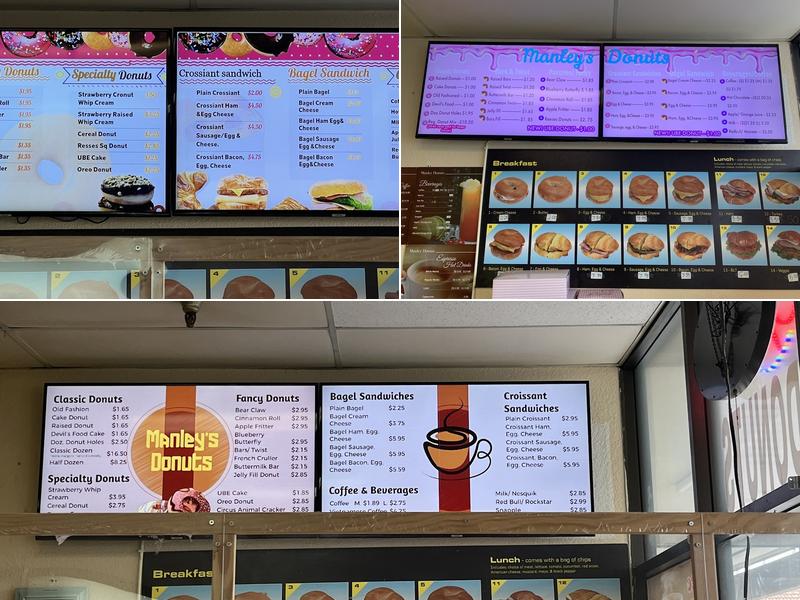 Manley's Donuts Menu