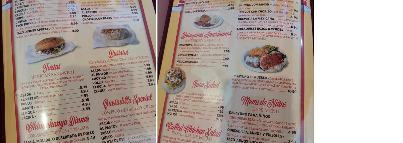 Las Canelitas Bakery Menu