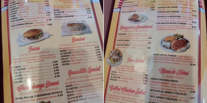 Las Canelitas Bakery Menu