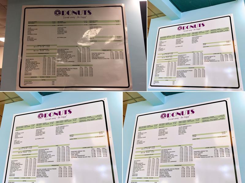 Natomas Donuts Menu