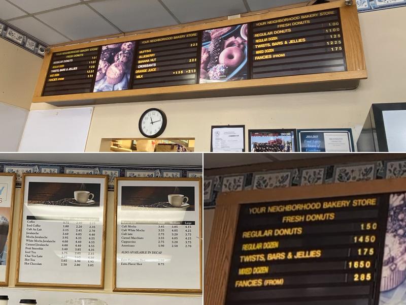 Bradshaw Donuts Menu