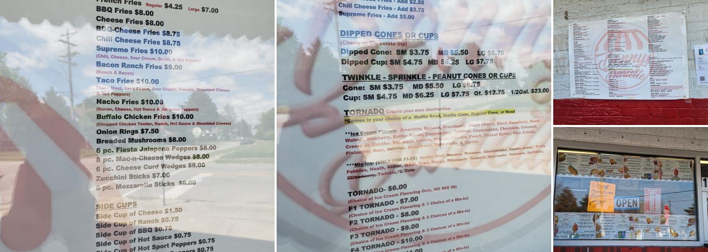 Benny's Dariette Menu