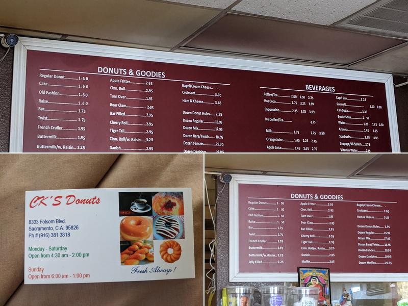 CK's Donuts Menu