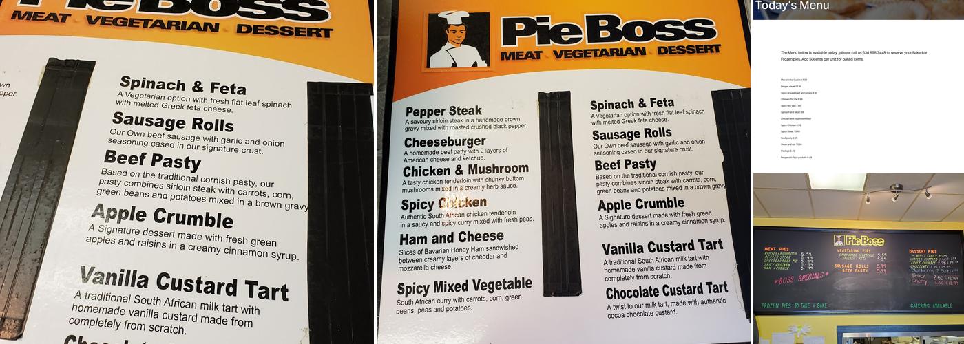 Pie Boss Menu