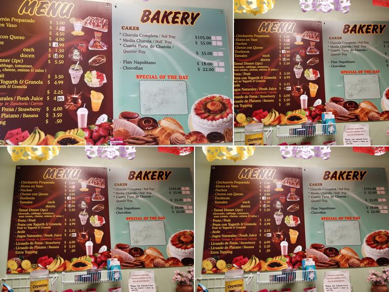 Bakery El Dorado Menu