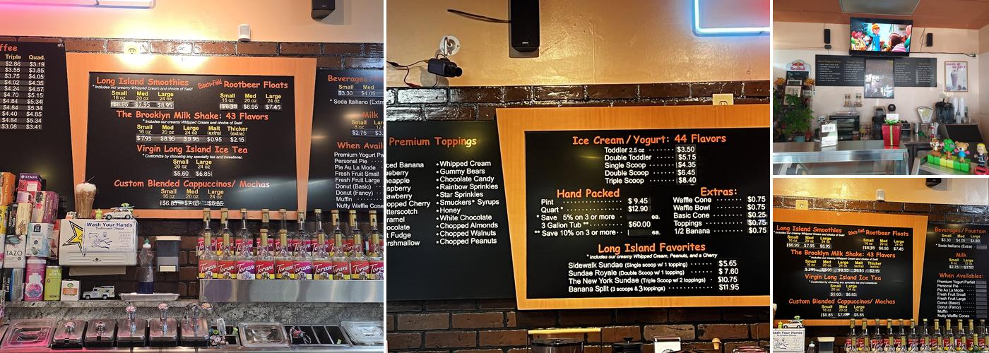 Long Island Ice Cream Menu