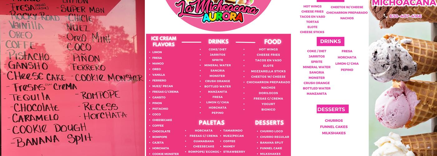 La Michoacana Aurora Menu