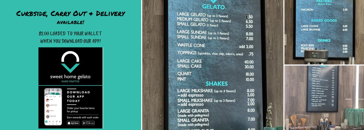 Sweet Home Gelato Naperville Menu