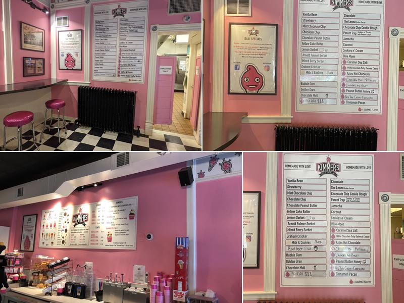 Kimmer's Ice Cream Menu