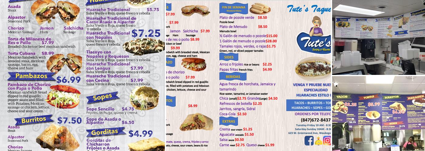 Tute's Bakery and Taqueria Menu