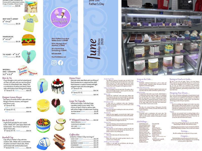 Deerfields Bakery Menu